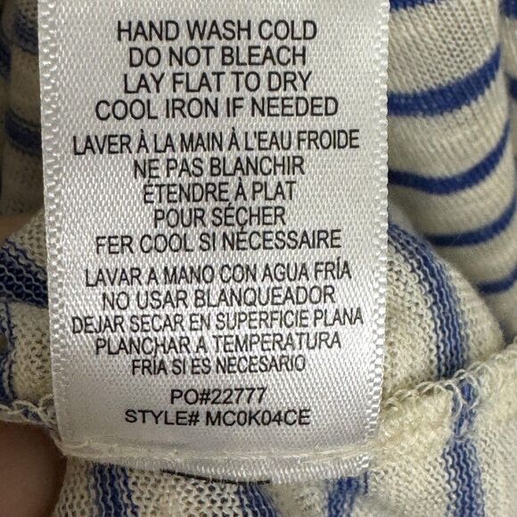 Bobeau Cardigan Womens Medium Blue White Striped Open Front Lightweight Sweater - Picture 8 of 8